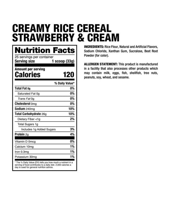 Creamy Rice Cereal - Strawberries & Cream