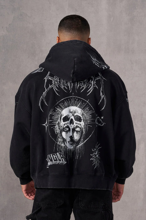 5061 - Inked Zip-Up Hoodies / Black Wash