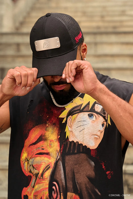 9049 - NARUTO FOREHEAD PROTECTOR HATS - AUGUST 11TH Negra