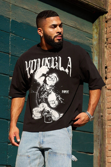 4195 - POPEYE TEES BLACK