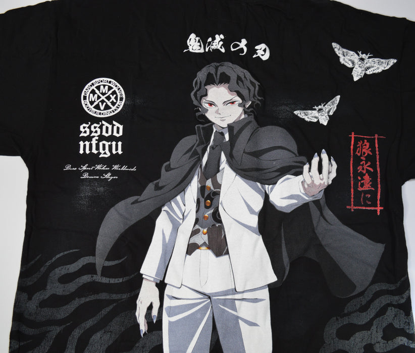 Muzan Kibutsuji "Side By Side" Series Premium Oversized Tee in Black