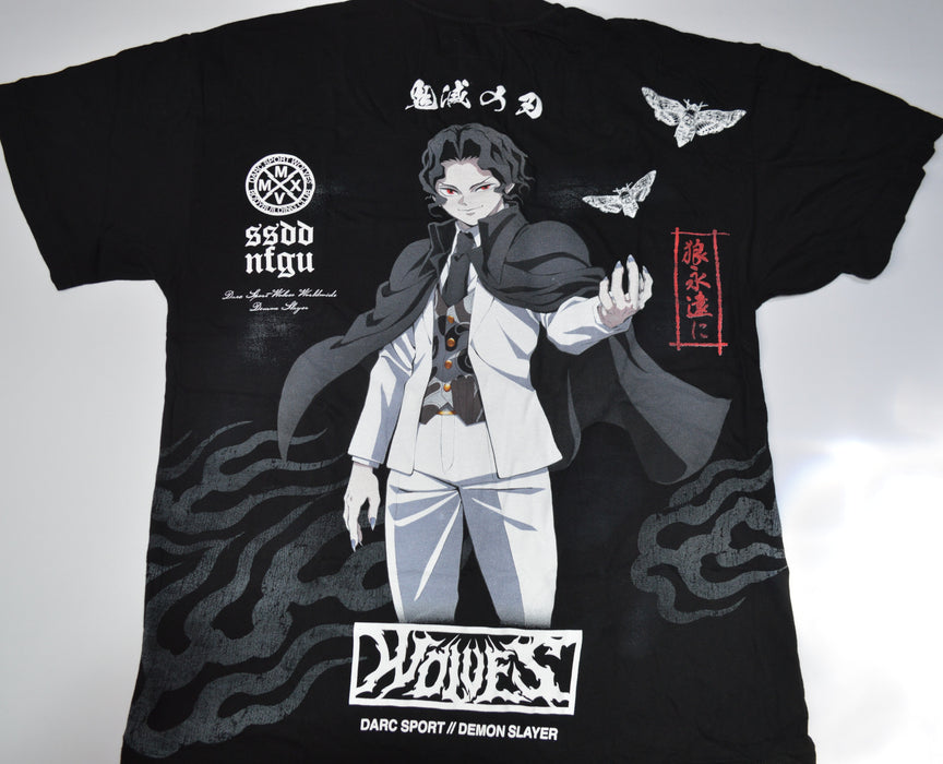 Muzan Kibutsuji "Side By Side" Series Premium Oversized Tee in Black