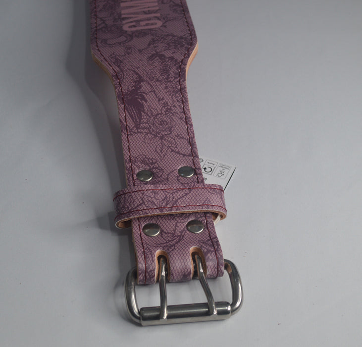 Lace Graphic Tapered Lifting Belt - Impact Burgundy/Calm Pink