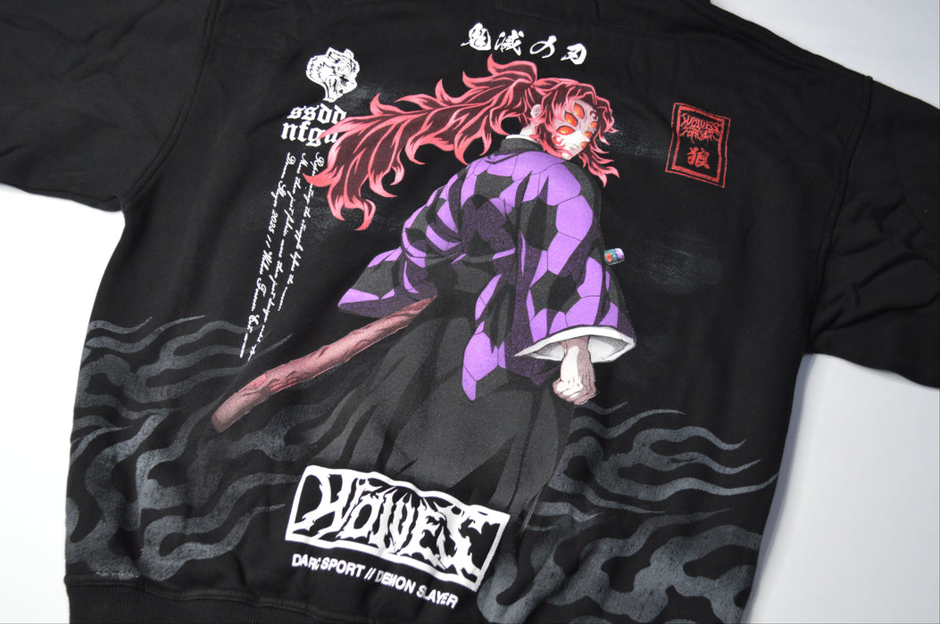 KOKUSHIBO - Demon Slayer "Side-By-Side" Hoodie in Black