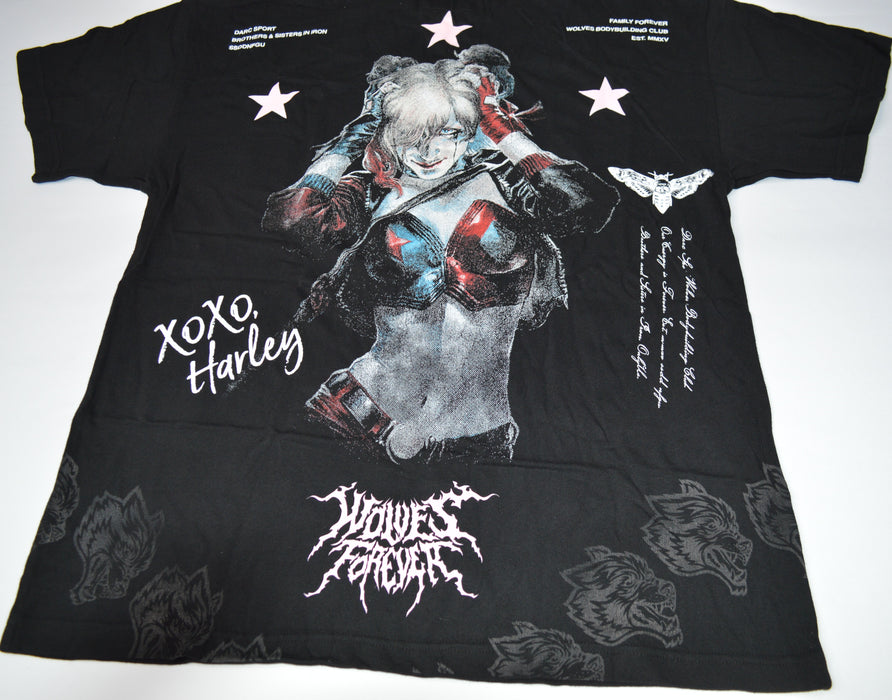 Darc Harley Quinn "Side By Side" Series Premium Oversized Tee - BLACK