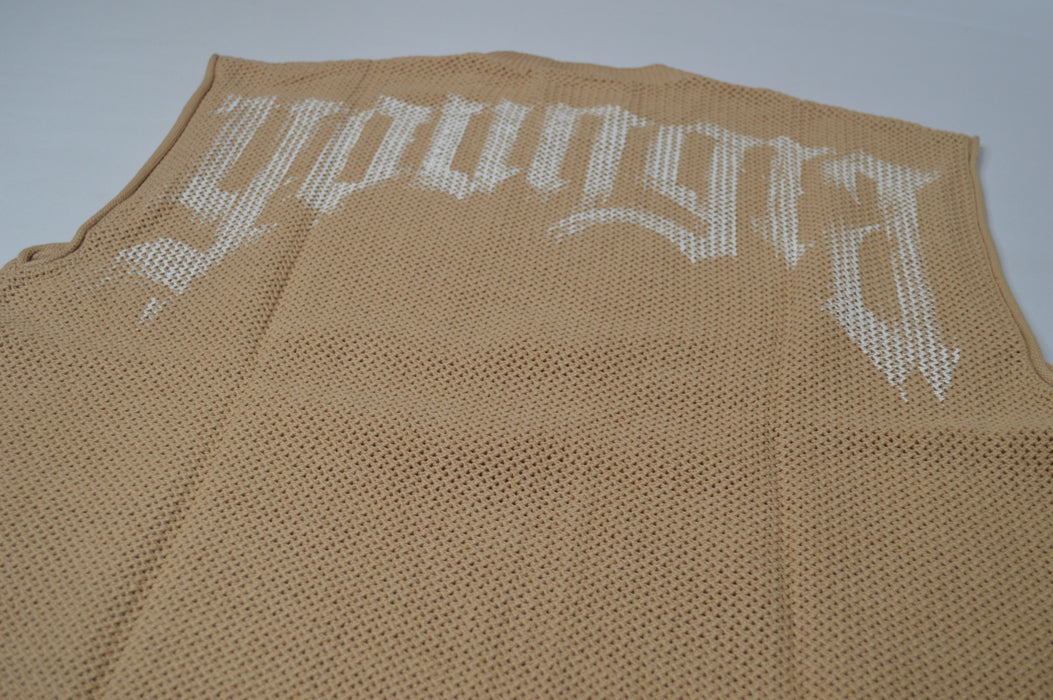 3012 - DROP SHOULDER KNIT CUT-OFF TAN