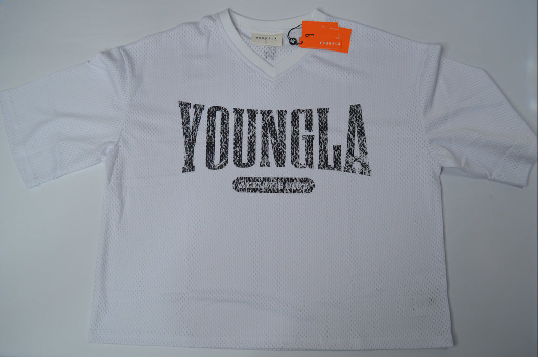 4187 - Varsity Football Cropped Jersey White