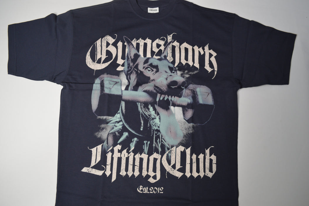 DOBERMAN GRAPHIC T-SHIRT - EXTREME OVERSIZED FIT - IRON BLUE