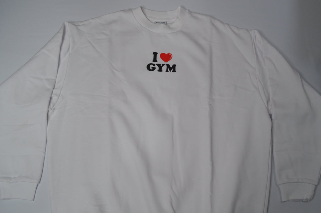 I Heart Gym Oversized Sweatshirt - White