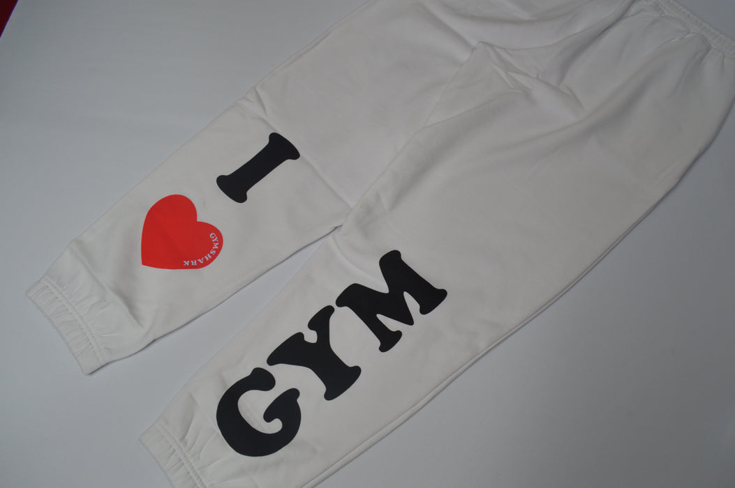 I Heart Gym Joggers - White
