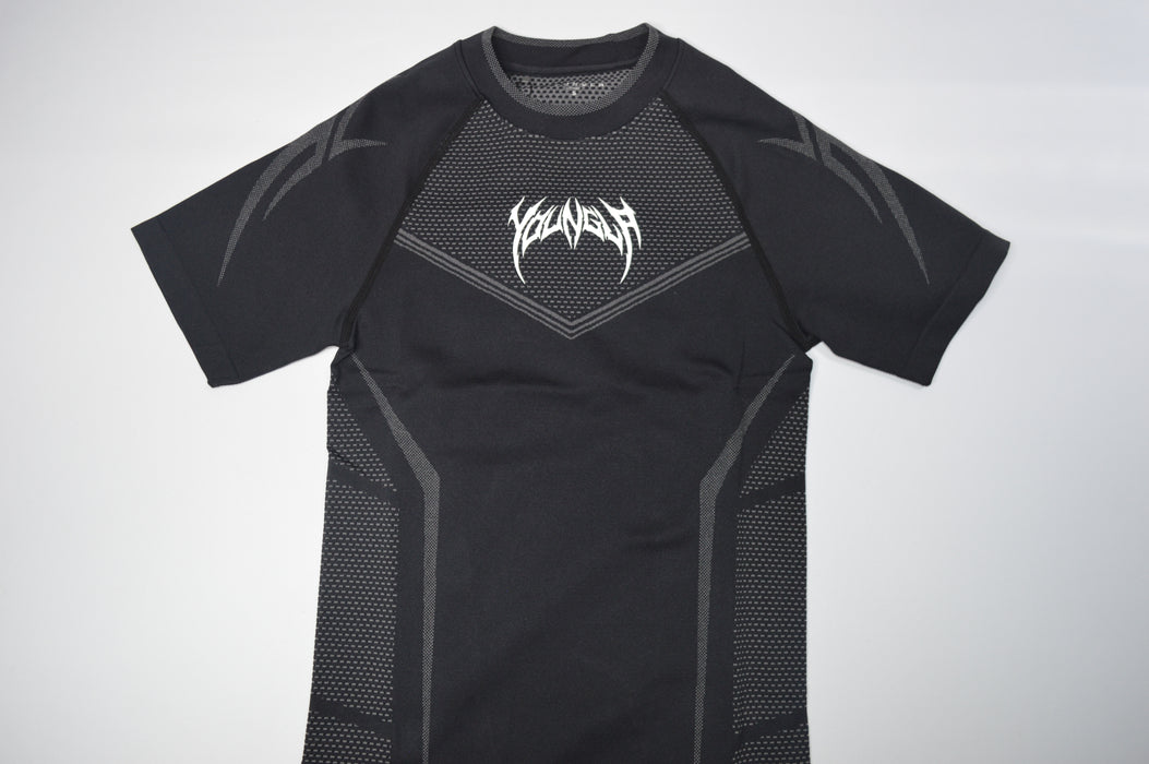 4065 WARRIOR X COMPRESSION TEES BLACK/GREY
