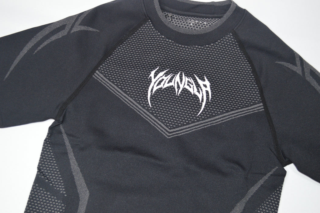 4065 WARRIOR X COMPRESSION TEES BLACK/GREY