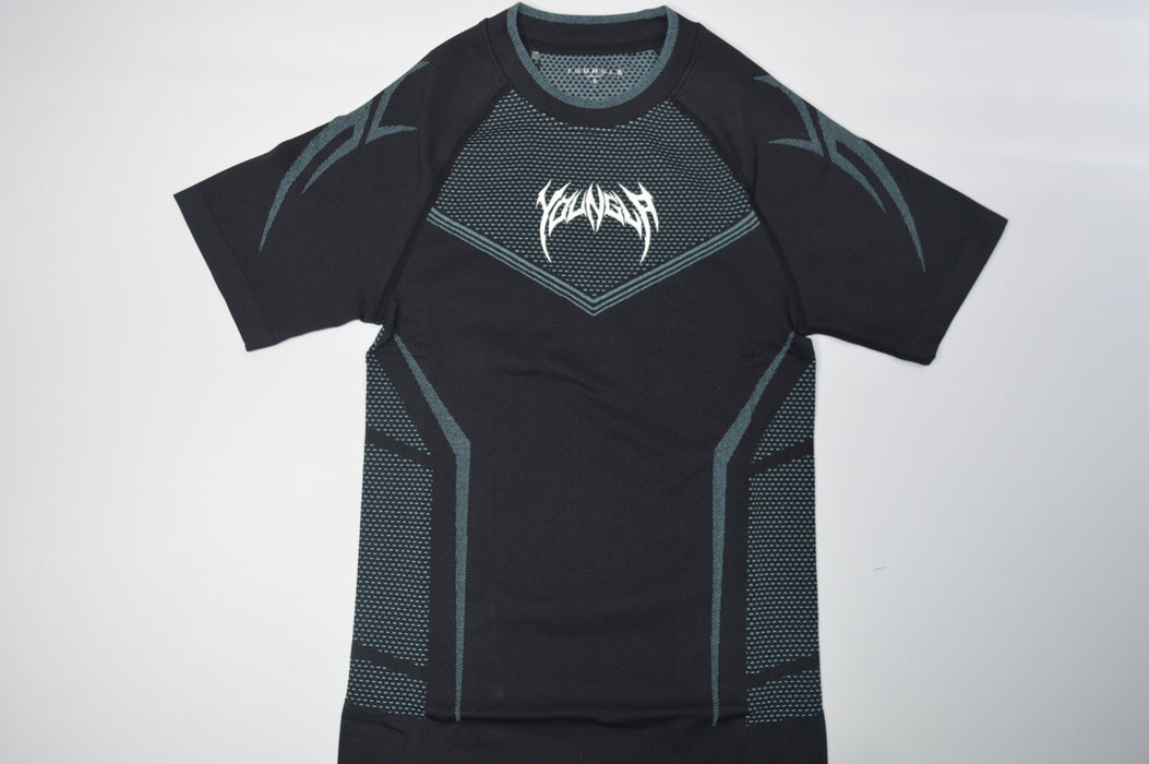 4065 WARRIOR X COMPRESSION TEES BLACK/BLUE