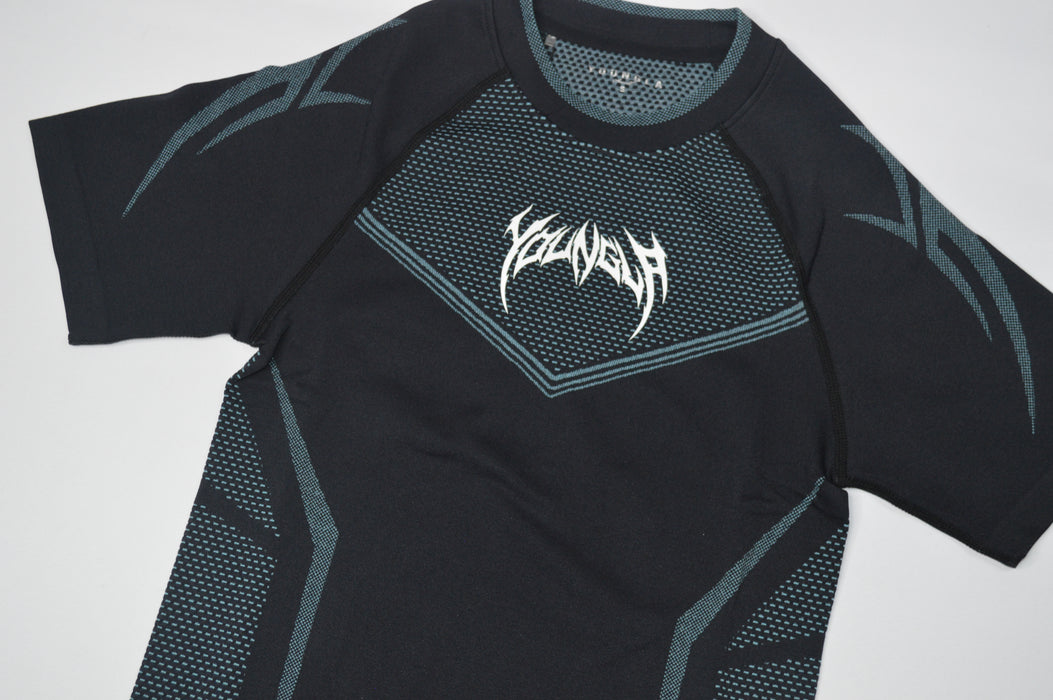 4065 WARRIOR X COMPRESSION TEES BLACK/BLUE