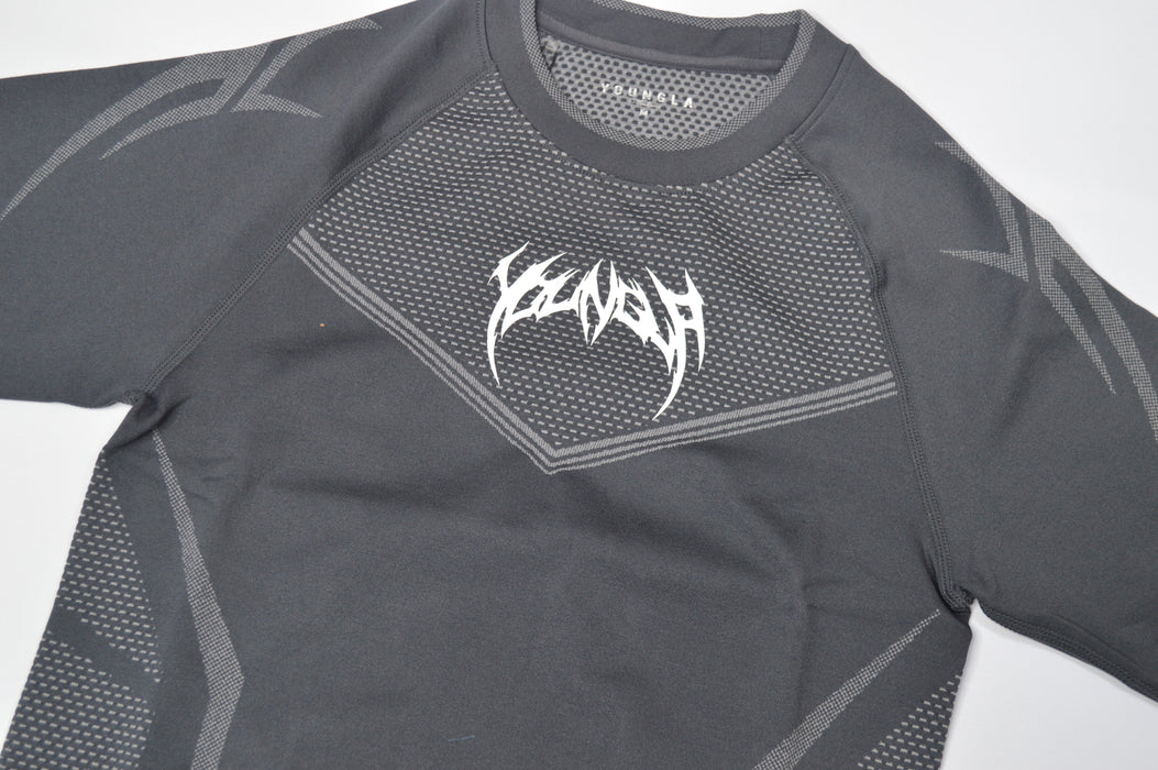 4065 WARRIOR X COMPRESSION TEES DARK GREY/GREY