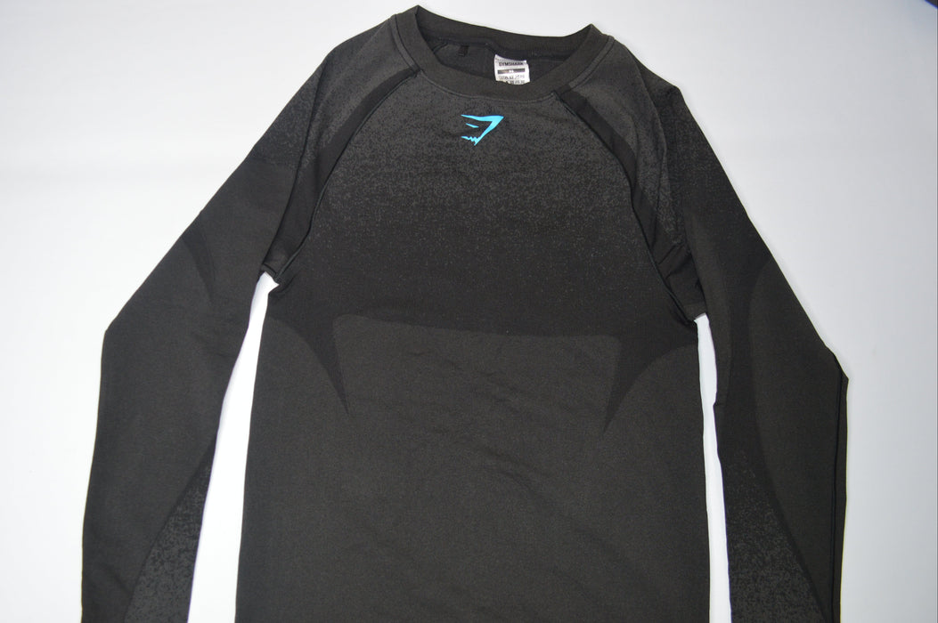 Shadow Seamless Long Sleeve T-Shirt - Black/Brand Blue