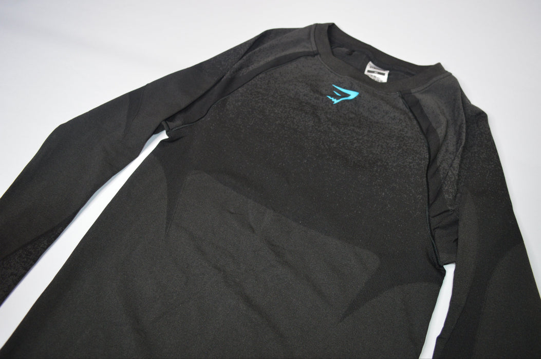 Shadow Seamless Long Sleeve T-Shirt - Black/Brand Blue