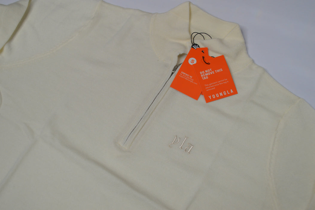8048 - Monaco Wool Quarter-Zip Sweaters White