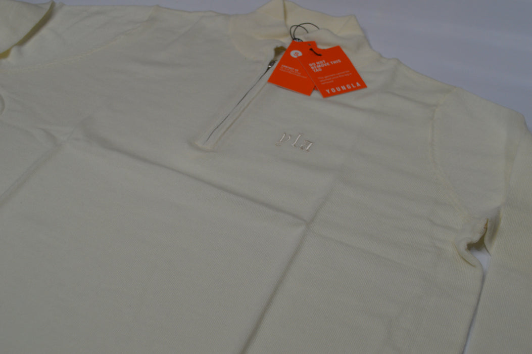 8048 - Monaco Wool Quarter-Zip Sweaters White