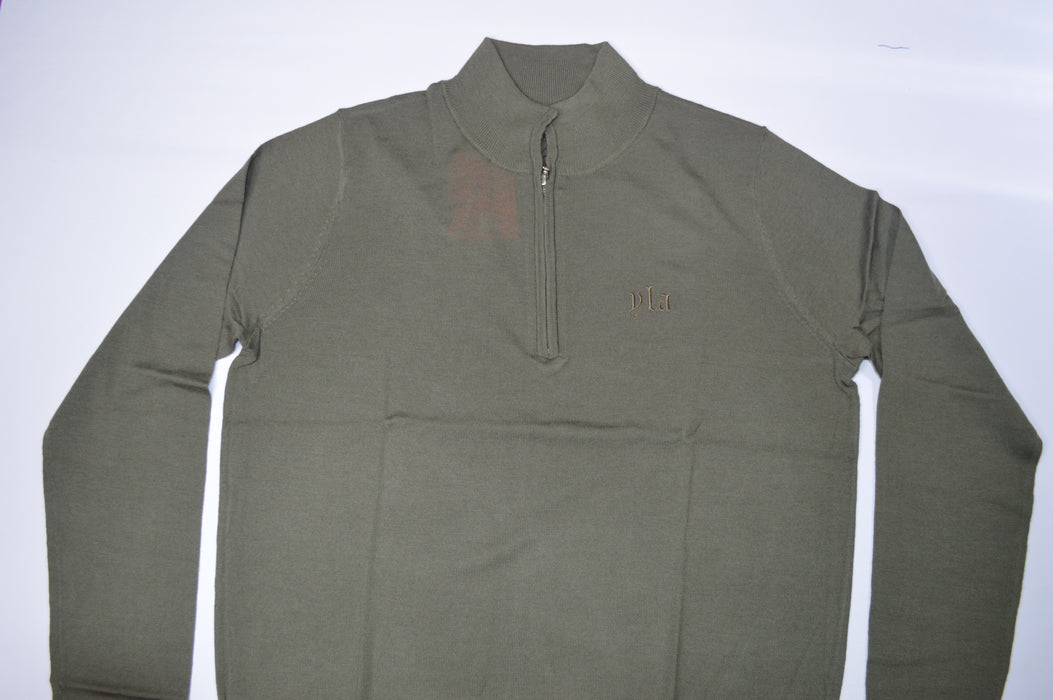8048 - Monaco Wool Quarter-Zip Sweaters Olive
