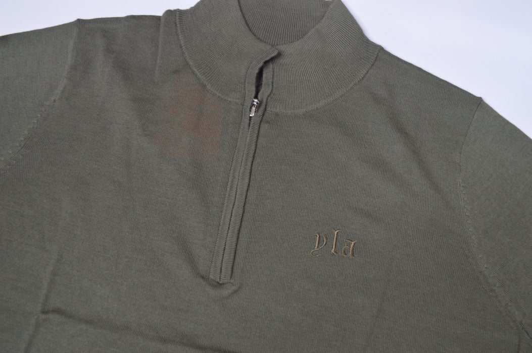 8048 - Monaco Wool Quarter-Zip Sweaters Olive