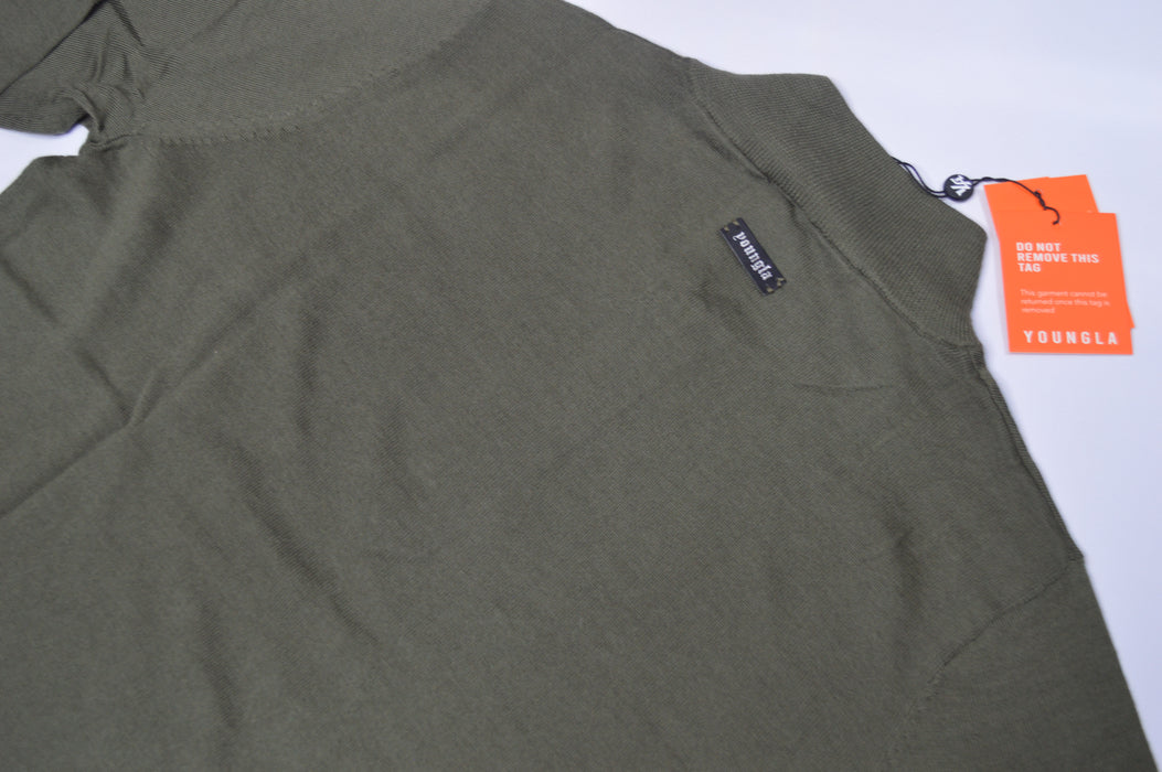 8048 - Monaco Wool Quarter-Zip Sweaters Olive