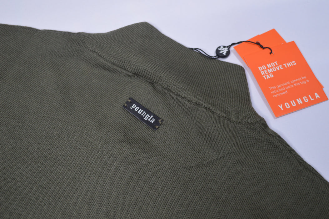 8048 - Monaco Wool Quarter-Zip Sweaters Olive