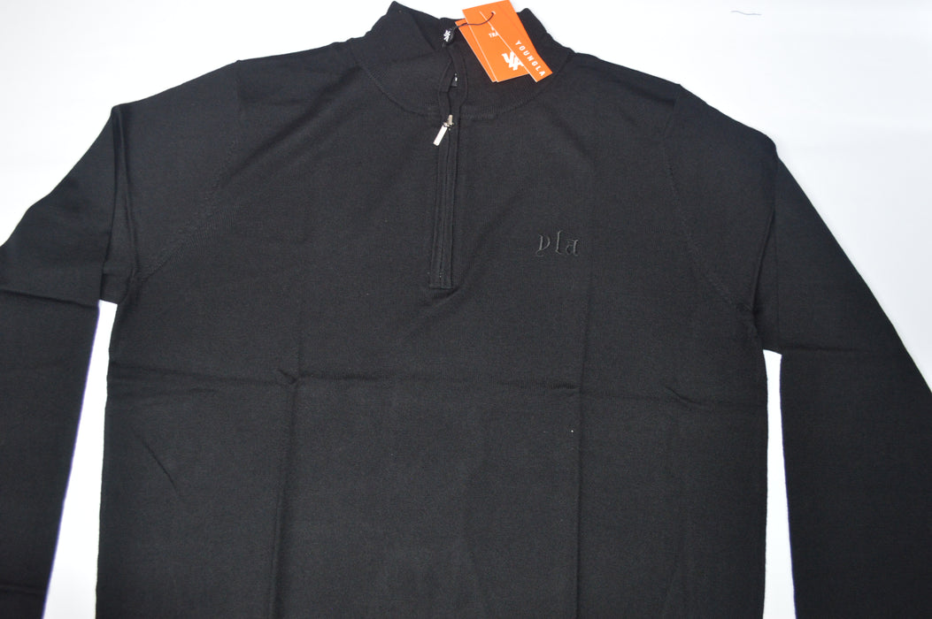 8048 - Monaco Wool Quarter-Zip Sweaters Black