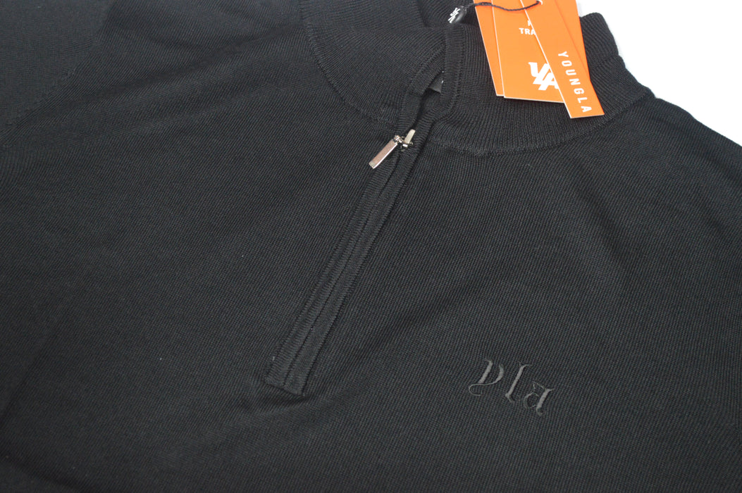 8048 - Monaco Wool Quarter-Zip Sweaters Black