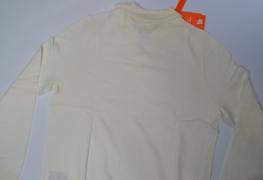 8018 - Monaco Wool Longsleeve Polo White