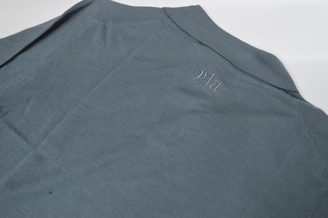 8018 - Monaco Wool Longsleeve Polo Slate Blue