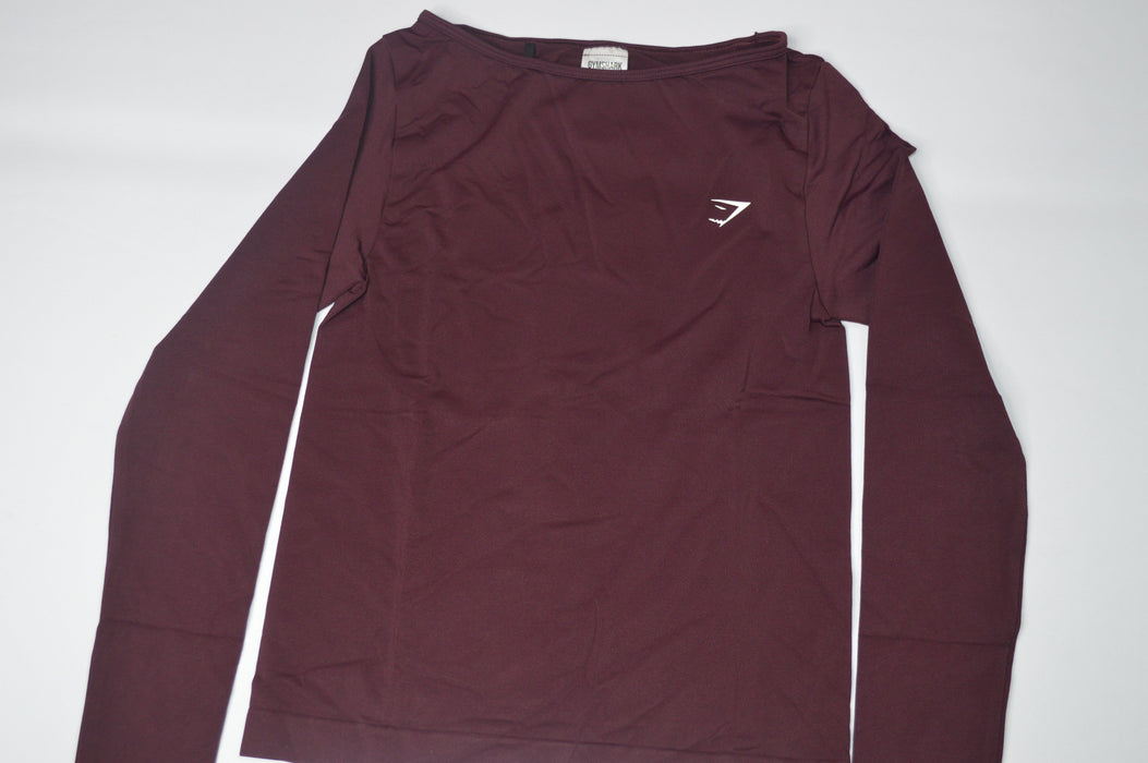 Everyday Seamless Wide Neck Long Sleeve Top - Cherry Purple