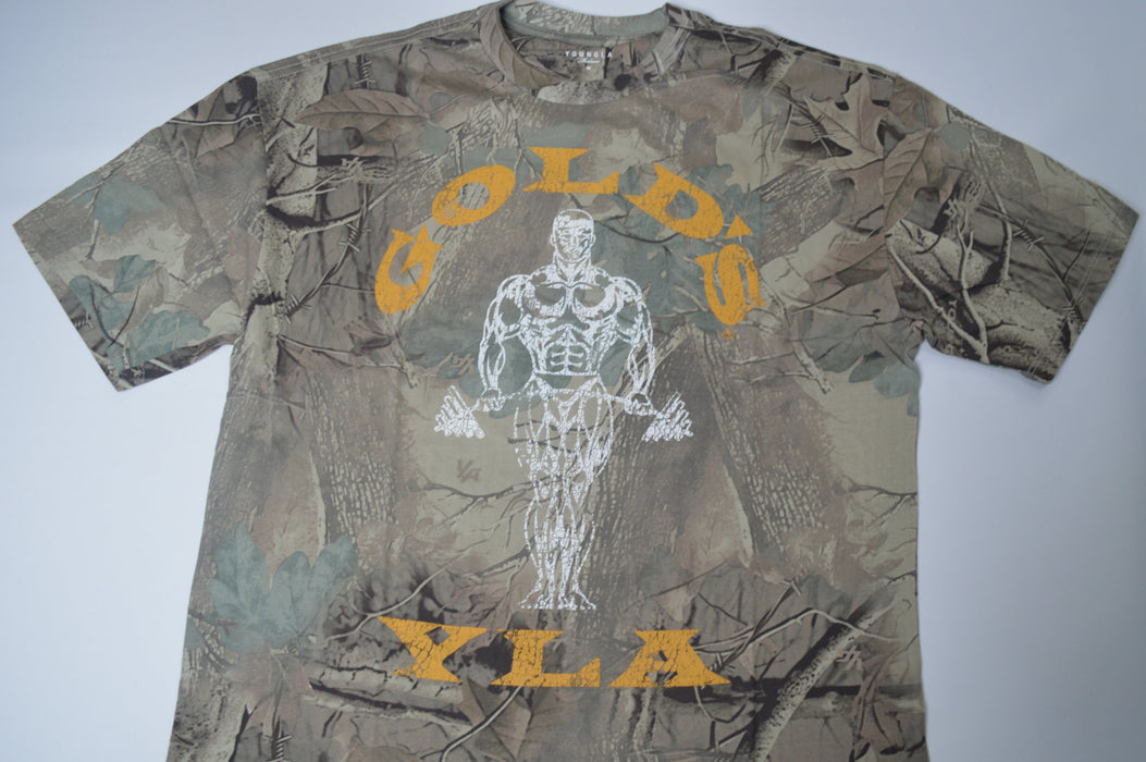 4213 GOLD'S IRON LEGACY ICON TEES BEIGE TREE CAMO