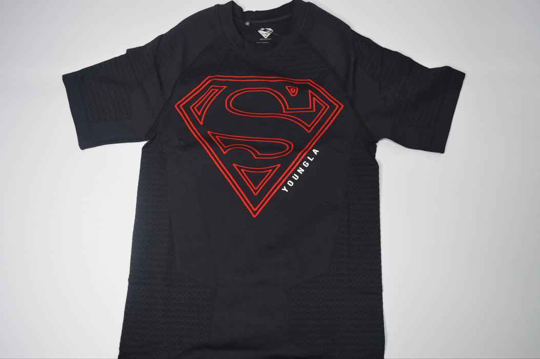4117 - SUPERMAN COMPRESSION TEES RED/BLACK