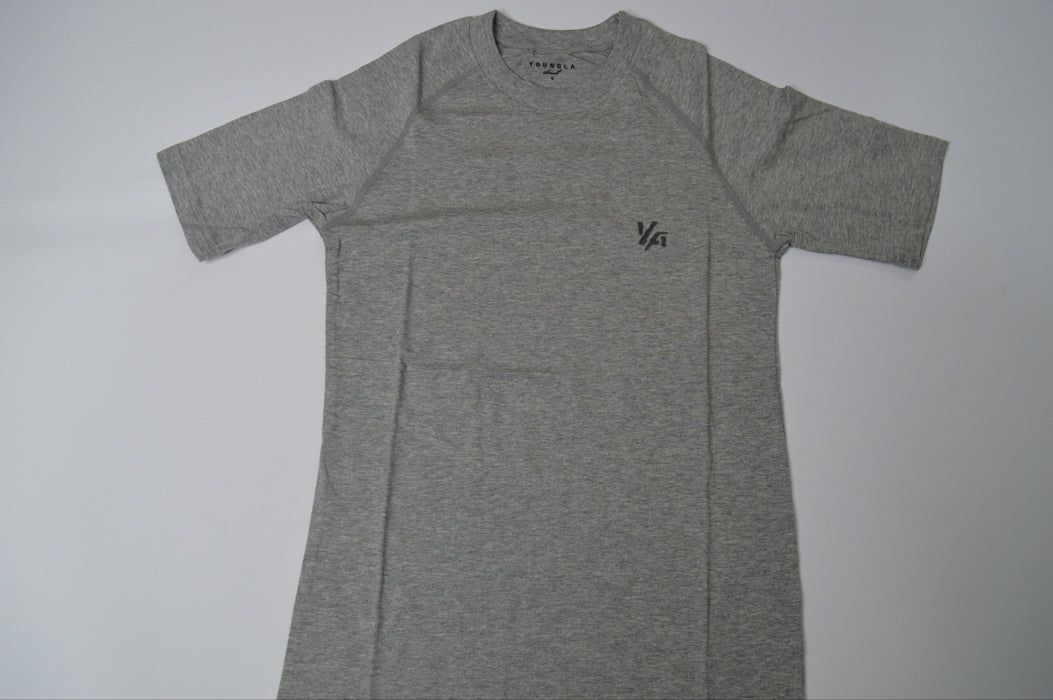 4016 NATURAL COTTON COMPRESSION TEES HEATHER GREY