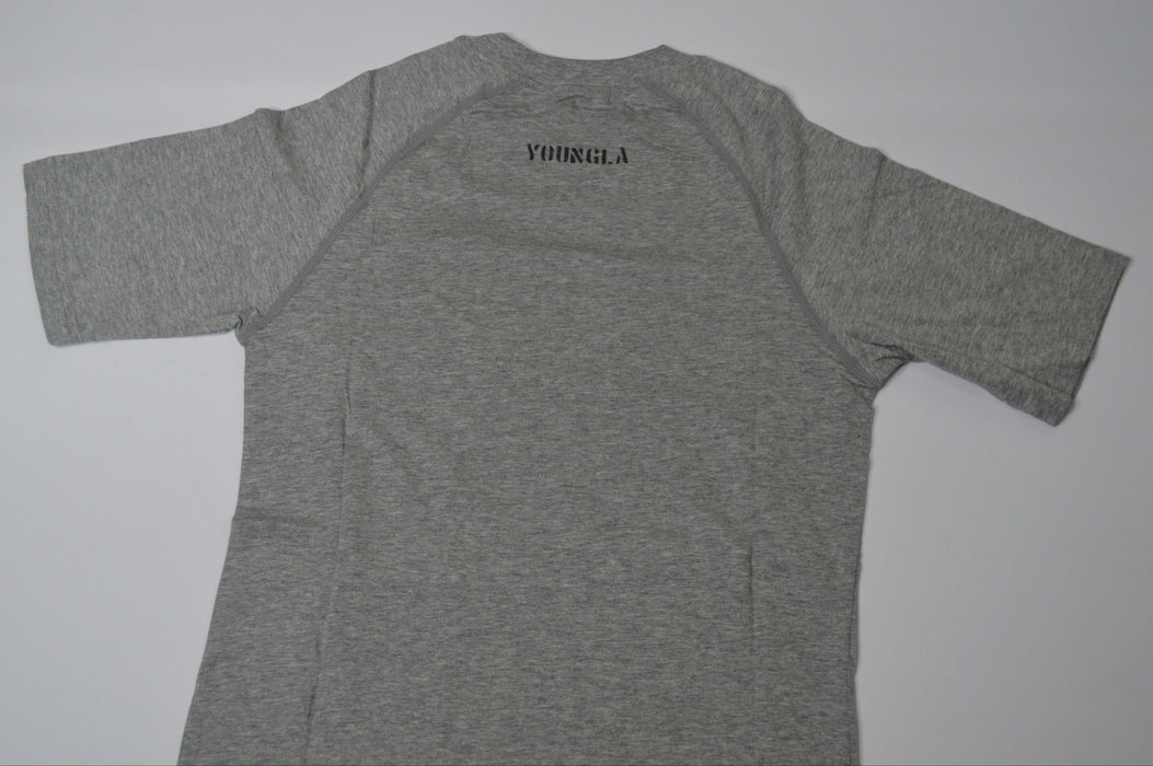 4016 NATURAL COTTON COMPRESSION TEES HEATHER GREY