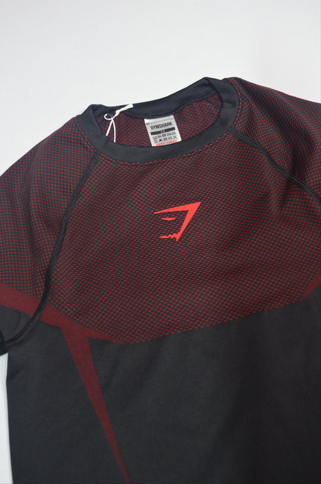 ONYX 5.0 SEAMLESS T-SHIRT - BLACK/CARMINE RED