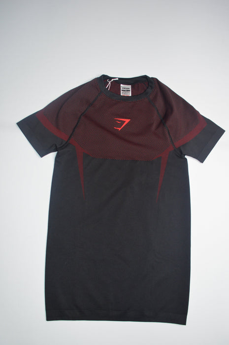 ONYX 5.0 SEAMLESS T-SHIRT - BLACK/CARMINE RED