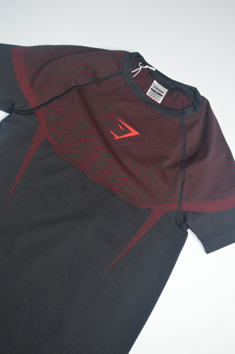 ONYX 5.0 SEAMLESS T-SHIRT - BLACK/CARMINE RED