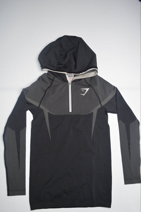 ONYX 5.0 SEAMLESS HOODIE - BLACK/LIGHT GREY