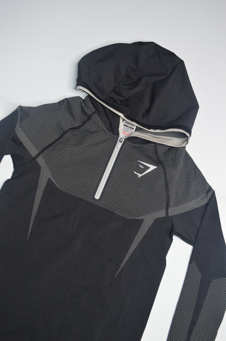 ONYX 5.0 SEAMLESS HOODIE - BLACK/LIGHT GREY