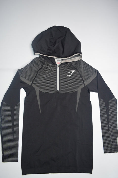 ONYX 5.0 SEAMLESS HOODIE - BLACK/LIGHT GREY