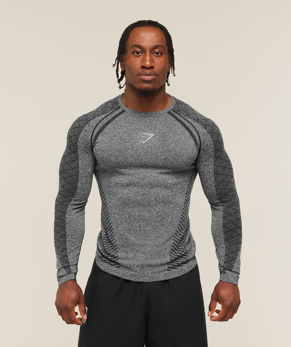 Devant Seamless Long Sleeve T-shirt - Black