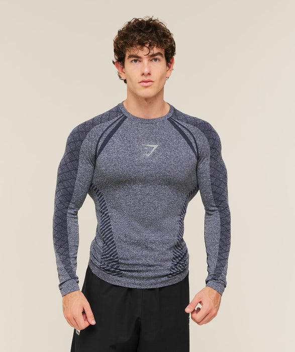 Devant Seamless Long Sleeve T-shirt - Heavy Blue