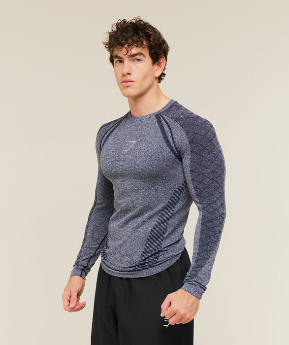 Devant Seamless Long Sleeve T-shirt - Heavy Blue