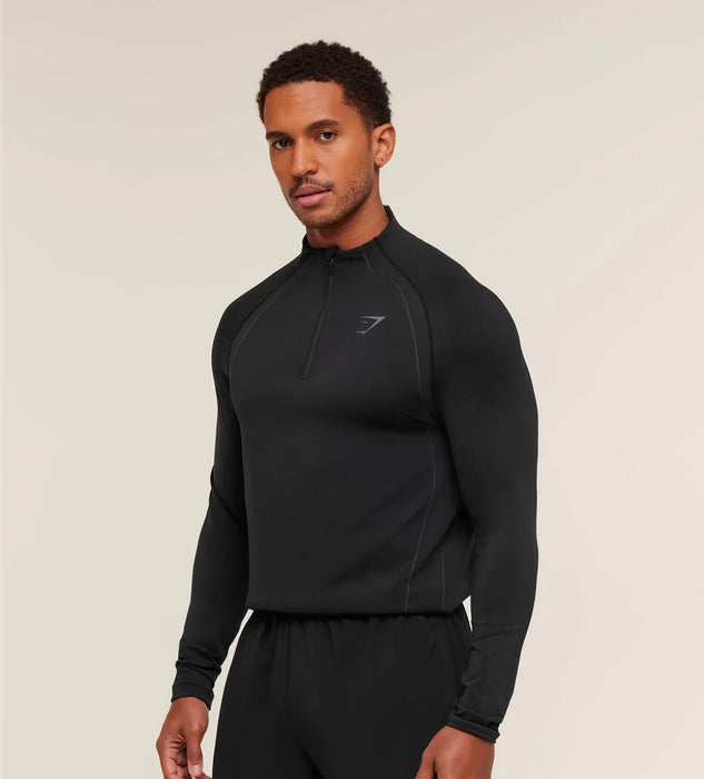 Gymshark Apex Seamless 1/4 Zip - Black/Dark Grey -