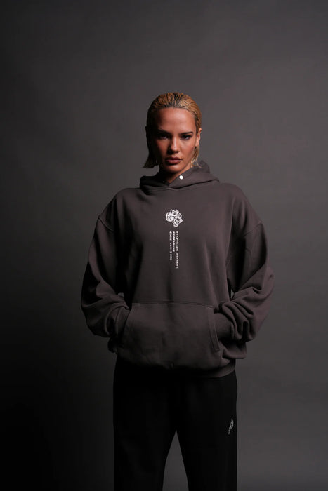 Her Fire She "Pierce" Hoodie in Wolf Gray