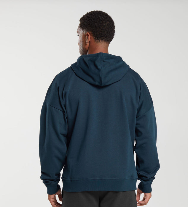 CREST OVERSIZED ZIP UP HODDIE NAVY