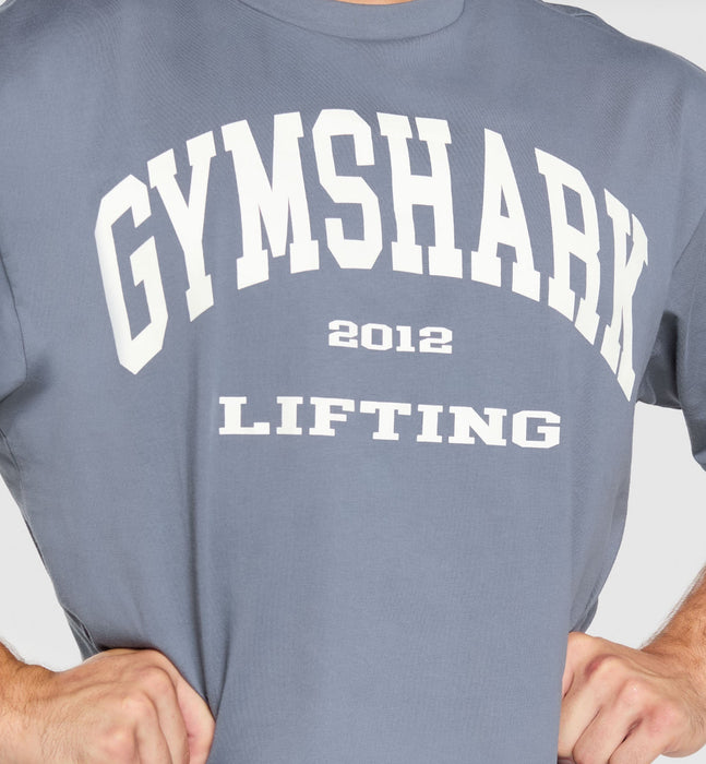 2012 Lifting Oversized T-shirt Iron Blue