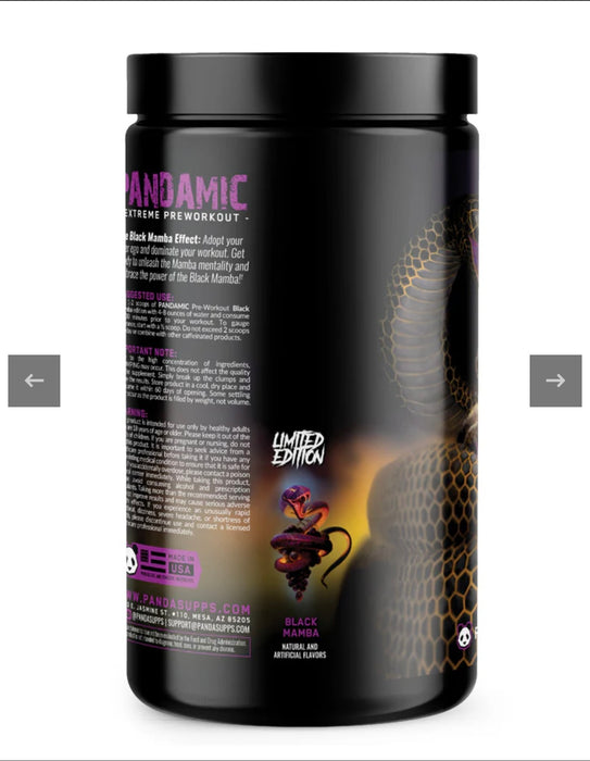 PANDAMIC MAMBA - Limited Edition Pre Workout (Grape Bubble Gum Flavor)